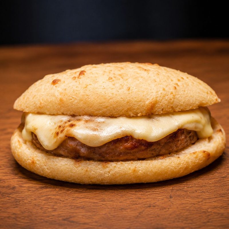 Pão de queijo com linguiça e requeijão